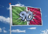 Verjaardagsvlag: '90' - 70x100 cm