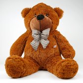 Snufie Classic Pluche Teddybeer Groot 80 cm | Premium knuffel extra zacht en donzig | Grote knuffel met strik | Voor kinderen vanaf 1 jaar | Navulbaar