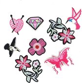Pink It Up In Springtime Strijk Embleem Patch Set 8 patches