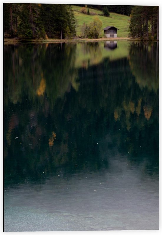 Dibond - Weerspiegeling in het Waterr - 40x60cm Foto op Aluminium (Wanddecoratie van metaal)