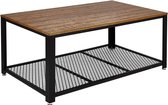 Milo Salontafel Industrieel - Vintage Tafel - Salontafels Hout - Industrieel - Bruin -  106 x 45 x 60 cm