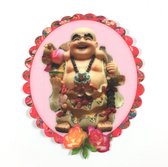 Boeddha Strijk Applicatie Roze Rood L 12.5 cm / 15 cm / Roze Bruin