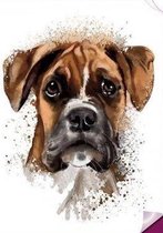 Boxer Hond Honden XL Strijk Applicatie 19 cm / 26.6 / Bruin Zwart