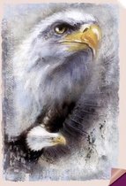 Arend Eagle Adelaar Roofvogel Strijk Applicatie 18.6 cm / 27.6 cm / Wit Grijs