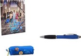 LikeMe 2-delig schoolset. 1 Tekenetui/Pennenzak + 1 Elastomap A4. + 1x EXTRA Stylus Pen in kleur Blauw.
