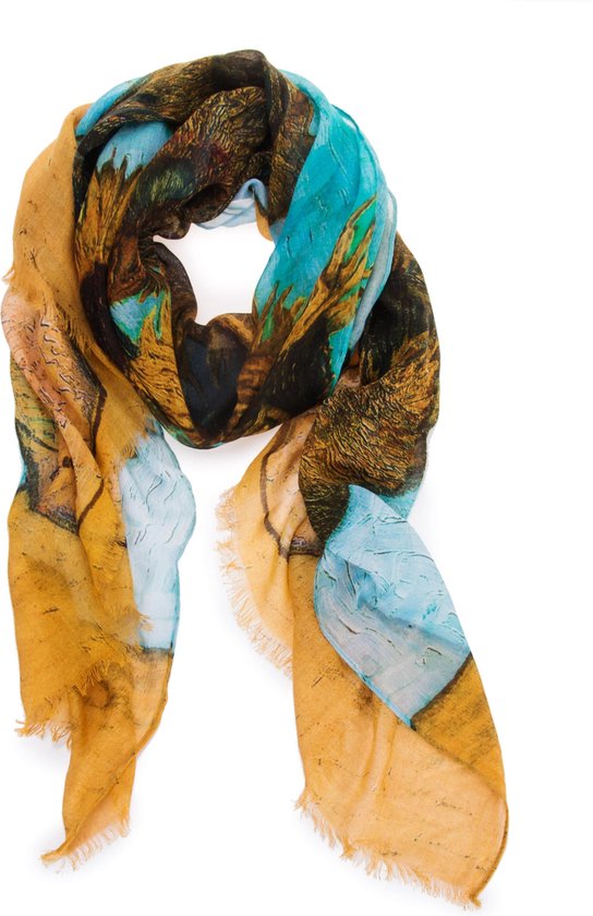 Robin Ruth Sjaal met Van Gogh - Vaas met 12 zonnebloemen 160 x 40cm