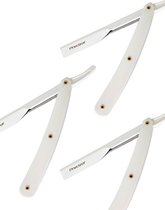 Couteau de barbier - Couteau de coiffure - Rasoir ouvert - Couteau pliant - Rasoir - Shavette | PZ-470 (avec 3 x couteau Derby Professional Single Edge )
