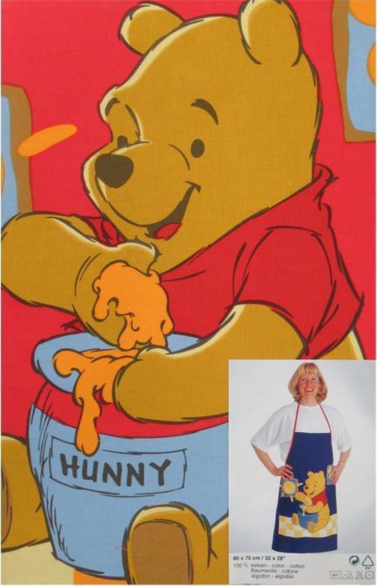 Winnie The Pooh Keukenschort - 80x70 cm - Rood - Merkloos