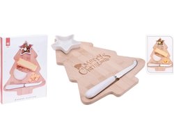 Excellent Houseware - Kaasplank set - Cheese platter - 3 delig - Kerst - Kaasmes