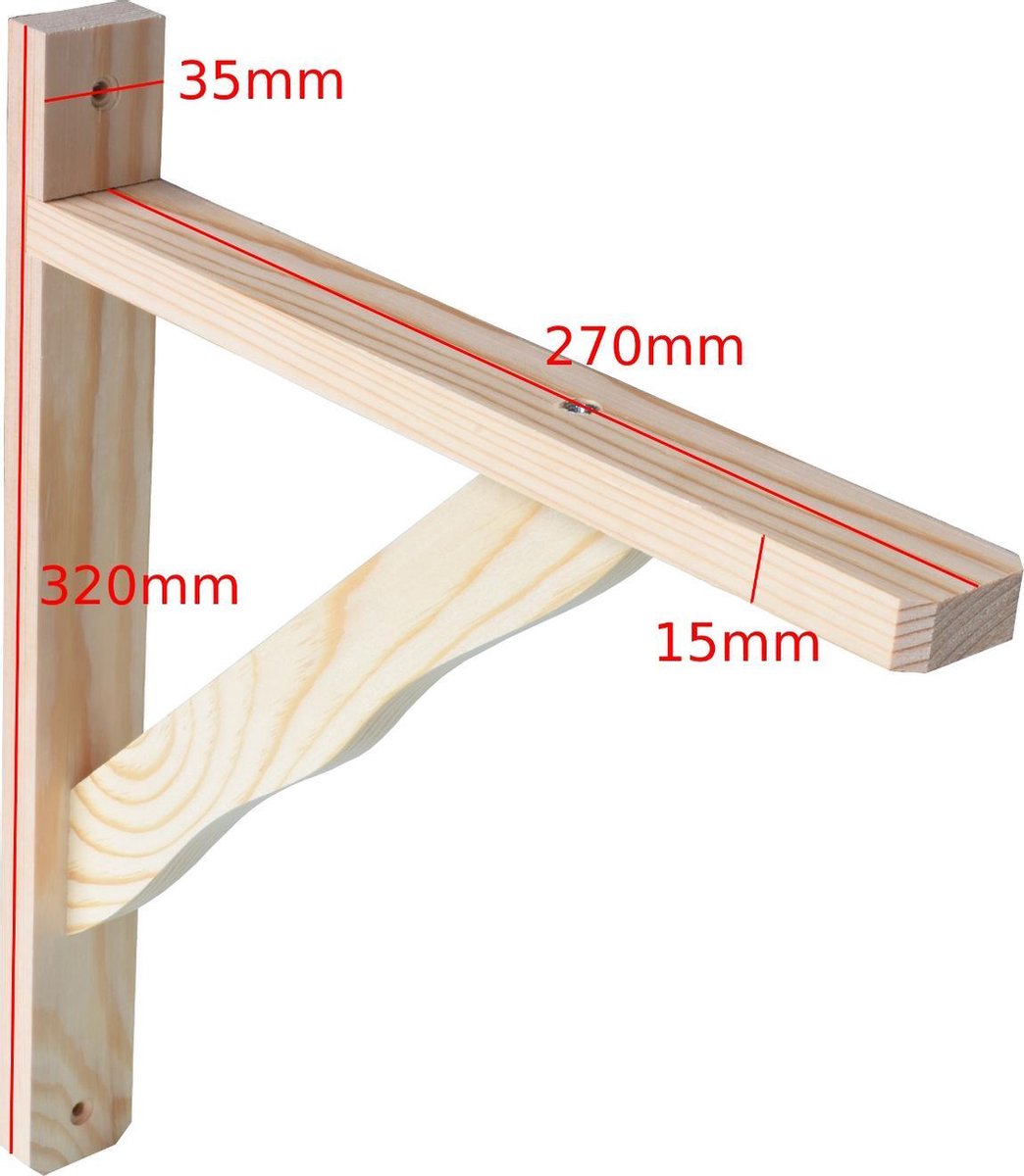 AMIG Plankdragers 2 stuk 320 x 270mm Hout voor zware