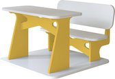 Dipperdee kinderbureau wit geel - hout - 65cm x 60cm x 41cm