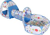 IMBABY Speelbox met tunnel Polka Dots Blauw | Grondbox | Playpen | BuySafe24/7