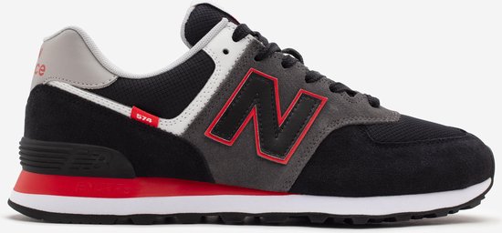 New Balance 574 Heren Sneakers - Black/Red - Maat 40.5 | bol.com