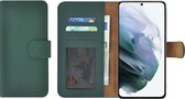Samsung Galaxy S21 Plus hoesje - Bookcase - Samsung S21 Plus Hoesje Book Case Wallet Echt Leder Croco Bordeauxrood Cover