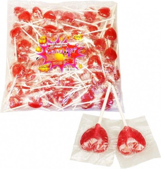 Hartjes lollies 100 stuks