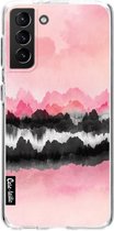Casetastic Samsung Galaxy S21 Plus 4G/5G Hoesje - Softcover Hoesje met Design - Pink Mountains Print