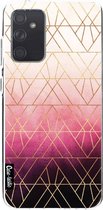 Casetastic Samsung Galaxy A72 (2021) 5G / Galaxy A72 (2021) 4G Hoesje - Softcover Hoesje met Design - Pink Ombre Triangles Print
