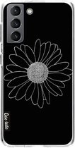 Casetastic Samsung Galaxy S21 4G/5G Hoesje - Softcover Hoesje met Design - Daisy Black Print