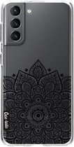 Casetastic Samsung Galaxy S21 4G/5G Hoesje - Softcover Hoesje met Design - Floral Mandala Print
