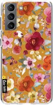 Casetastic Samsung Galaxy S21 4G/5G Hoesje - Softcover Hoesje met Design - Flowers Mustard Print