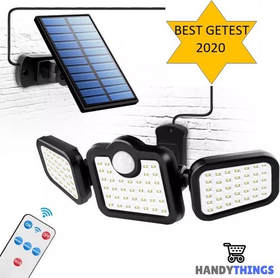 Krachtige 108 LED Solar Wandlamp Buiten met Afstandsbediening - Solar  Buitenlamp met... | bol.com