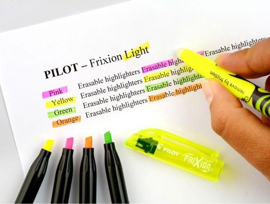 Pilot Frixion Light - Markeerstiften -  6 Kleuren in een doosje - Pilot