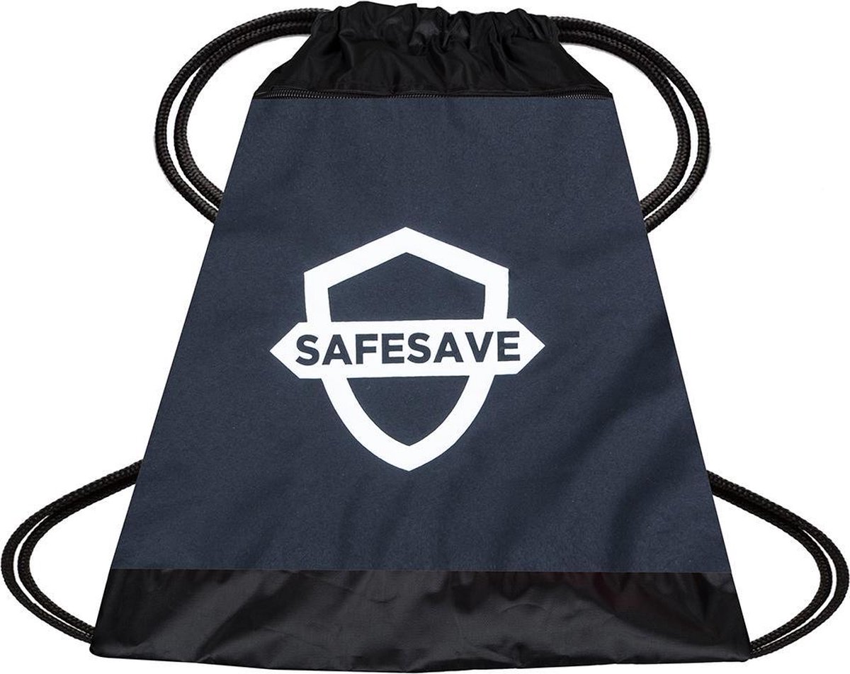 SafeSave gymtas – Waterdichte rugtas met trekkoord - zwemtas - schooltas - parachutestof - blauw