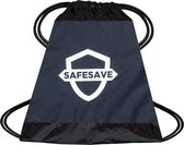 SafeSave gymtas –  Waterdichte rugtas met trekkoord - zwemtas - schooltas - parachutestof - blauw