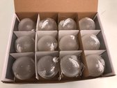 Kerstballen - 12 stuks - 6mm - Transparant/Mat