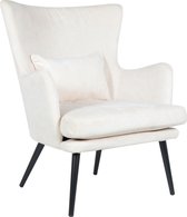 Alora Stoel Charlie Wit - Ribstof - relaxstoel - fauteuil - eetkamerstoel