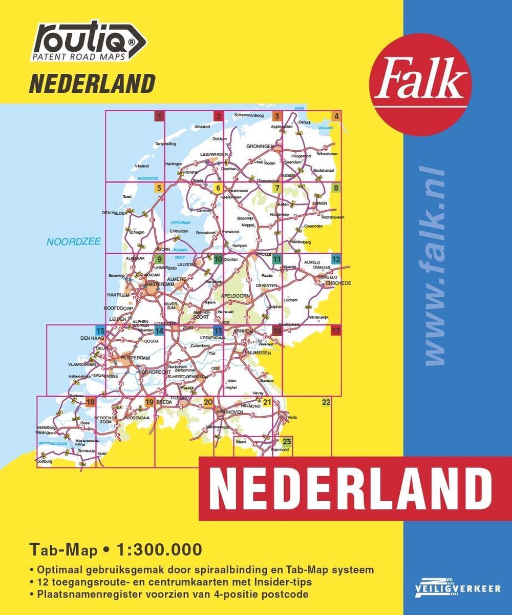 Falk autokaart Nederland Routiq - Falk Route.Nl