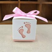 Doosje baby voetjes roze - 10 stuks