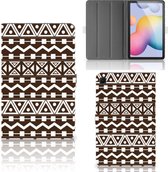 Tablethoesje Geschikt voor Samsung Galaxy Tab S6 Lite | Tab S6 Lite 2022 Cover met Standaard Aztec Brown