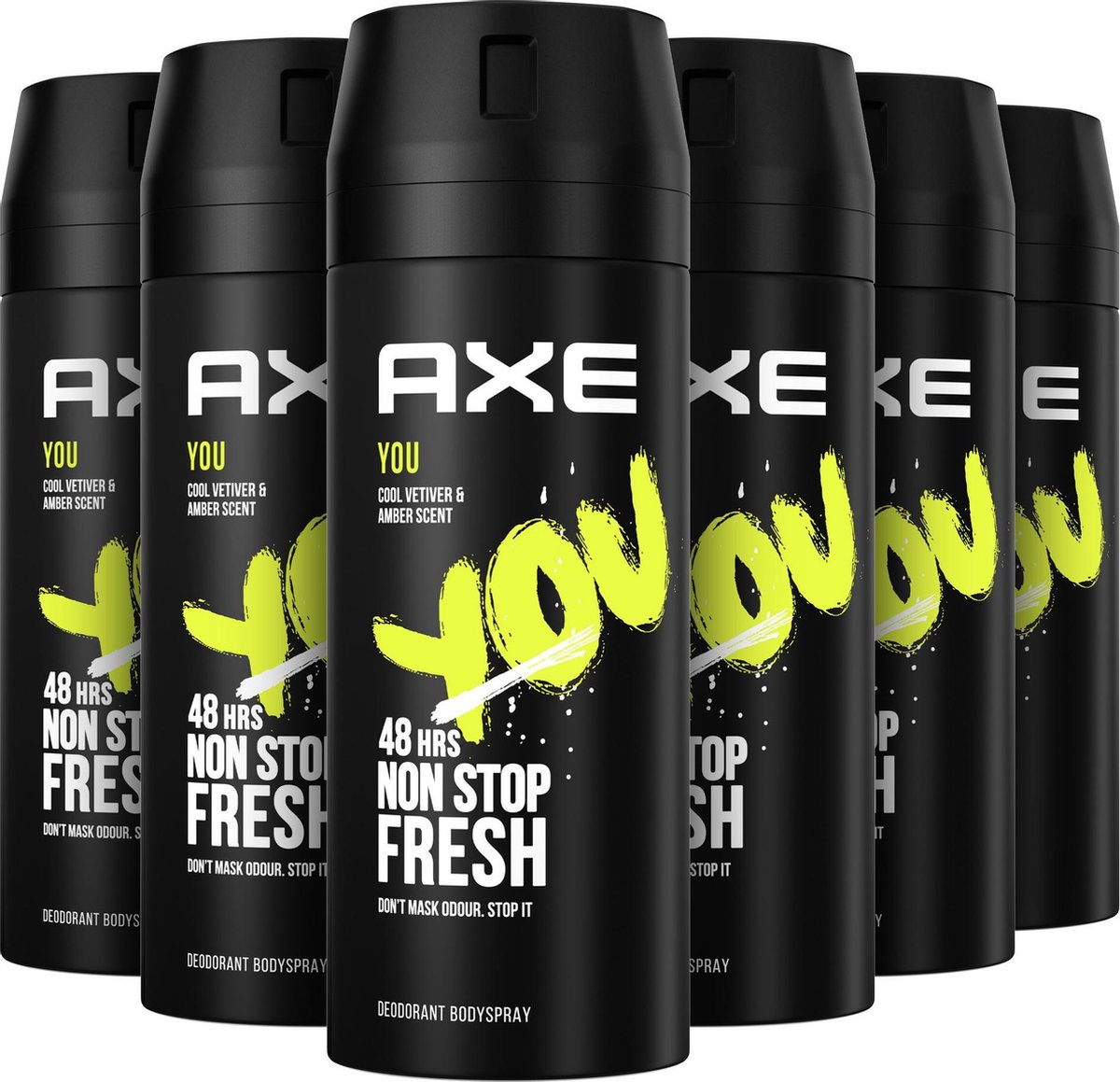 Axe You Bodyspray Deodorant 6 x 150 ml Voordeelverpakking
