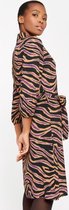 LOLALIZA Hemdjurk met zebra print - Bruin - Maat 34