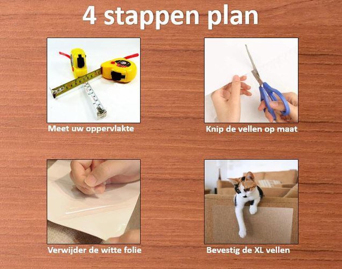 huisdieren bescherming - Anti-krab bescherming - 4 stuks extra groot (45 x 30CM) - Bescherming tegen krabschade - Krabpaal voor katten thumbnail 4