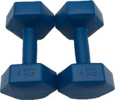 2x Dumbbells - 4 kg - Dumbbell Set - Blauw