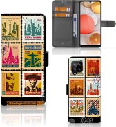 Telefoonhoesje Geschikt voor Samsung Galaxy A42 5G Flipcover Design Postzegels