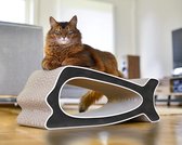 Cat-On® kartonnen krabmeubel "WALVIS" - zwart met witte rand