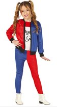FIESTAS GUIRCA, S.L. - Rood en blauw harlekijn kostuum voor meisjes - 140/146 (10-12 jaar) - Kinderkostuums