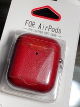 Apple Airpods 1/2 Luxe Kunstlederen Hoesje - Donkergroen