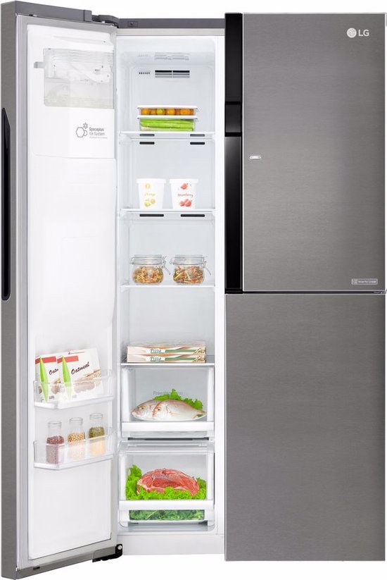 Koelkast: LG GSJ361DIDV Amerikaanse koelkast met Door-in-Door™ - 606L inhoud - Water- en ijsdispenser - Moist Balance Crisper™ - Total No Frost - Inverter Linear Compressor, van het merk LG