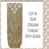 Clip In Extensions DUBBELSET 200Gr 50cm Dirty Blond