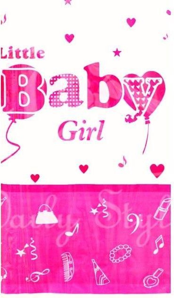 Tafelkleed Baby Girl roze 132 cm x 220 cm - baby shower