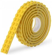 Replica Lego Tape | Bouwblokjes Tape | Bouwstenen 2 Noppen Tape | Verenigbaar met LEGO | Contructie Speelgoed |Buigbare Siliconen Tape | 1 Meter | Geel