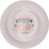 Kartonnen Bordjes wit abraham 50 jaar 23cm 8 stuks - Wegwerp borden - Feest/verjaardag/BBQ borden - feestjes