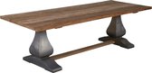 Prato | Industriële Teak Kloostertafel | 220x100x78 | 4 dik blad