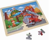 Legpuzzel brandweer - puzzel 48 stukjes in houten frame