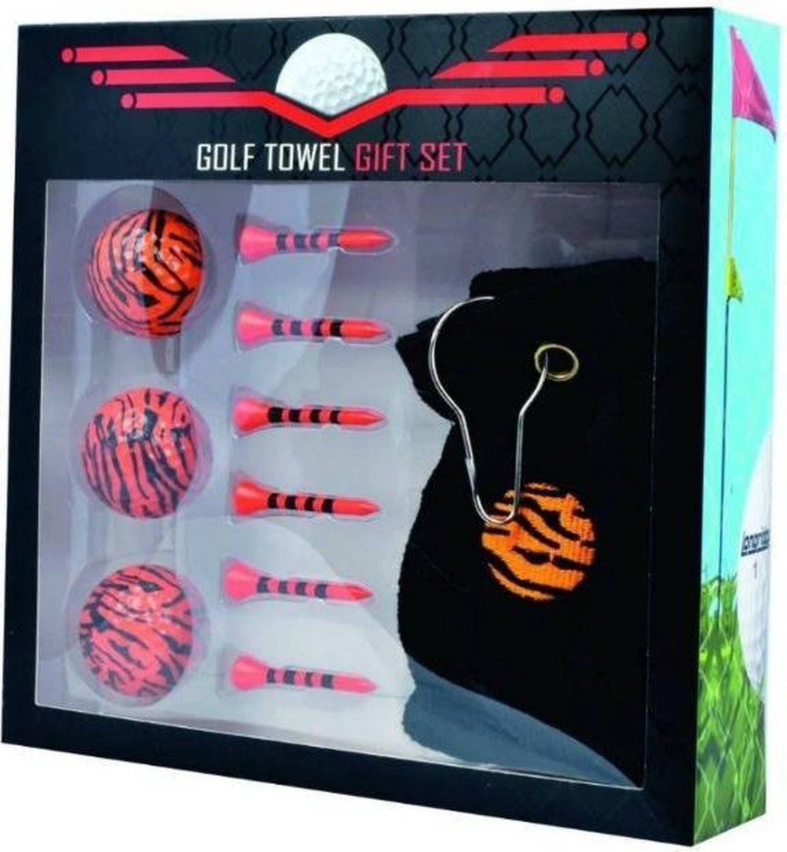 Golfpresentjes -Golf Gift Set 'tijger'-golfcadeau-cadeau golfpresentje-golfcadeauset
