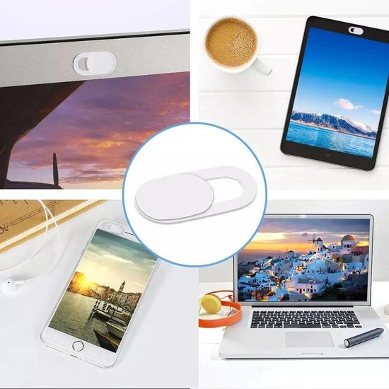 MKP | Webcam Covers 6 stuks | Webcamcovers | Laptops, Smartphones en Tablets | 3 zwarte | 3 witte - MKP Goods